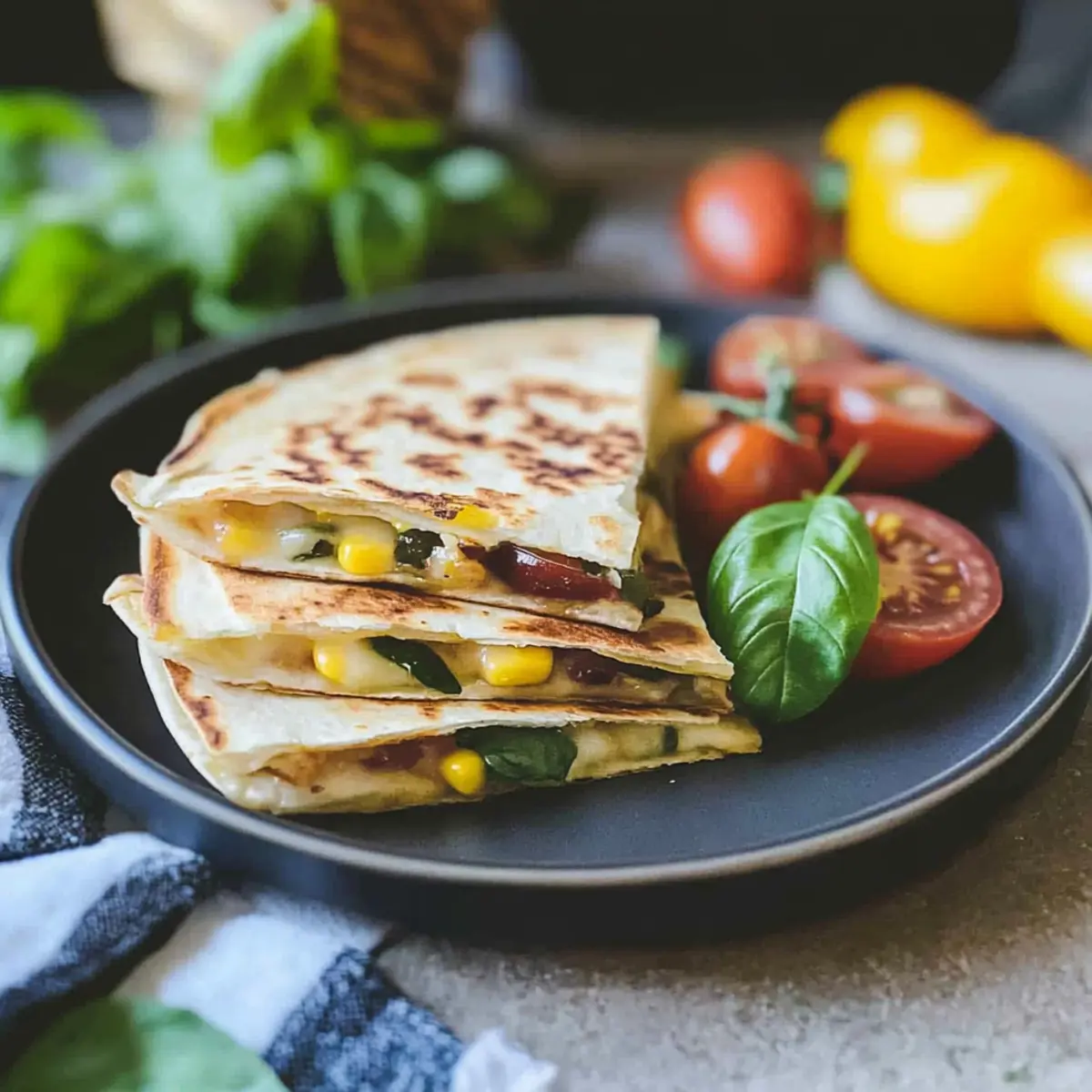 Summer Harvest Cheddar Quesadilla