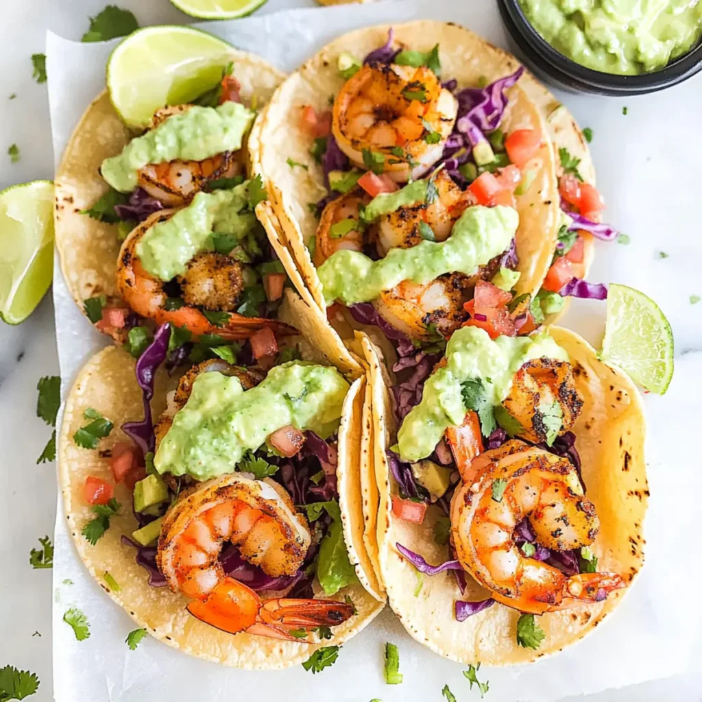 Spicy Shrimp Tacos with Cilantro Lime Slaw in 30 Minutes
