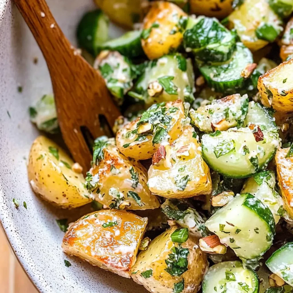 Crunchy Roasted Potato Salad with Fresh Herbs and Pistachios