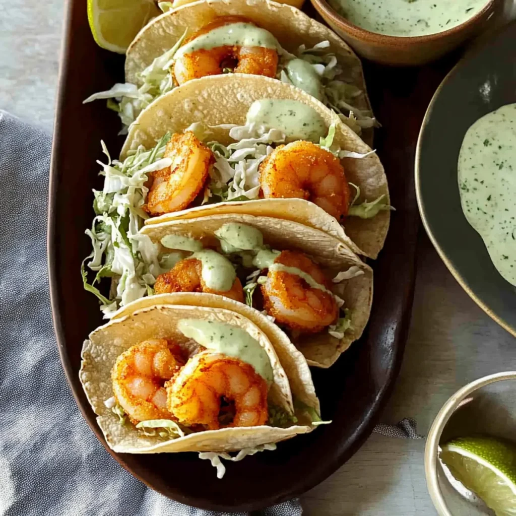 Beer Battered Shrimp Tacos