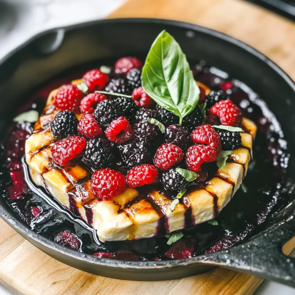 Grilled Brie Cheese Appetizer with Fresh Berries