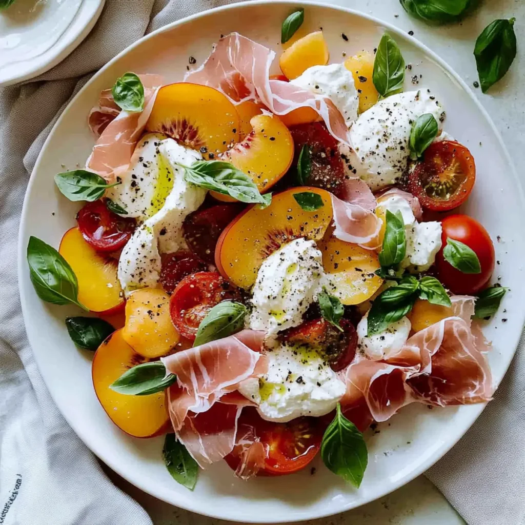Heirloom Tomato, Peach and Burrata: A Vibrant Summer Delight