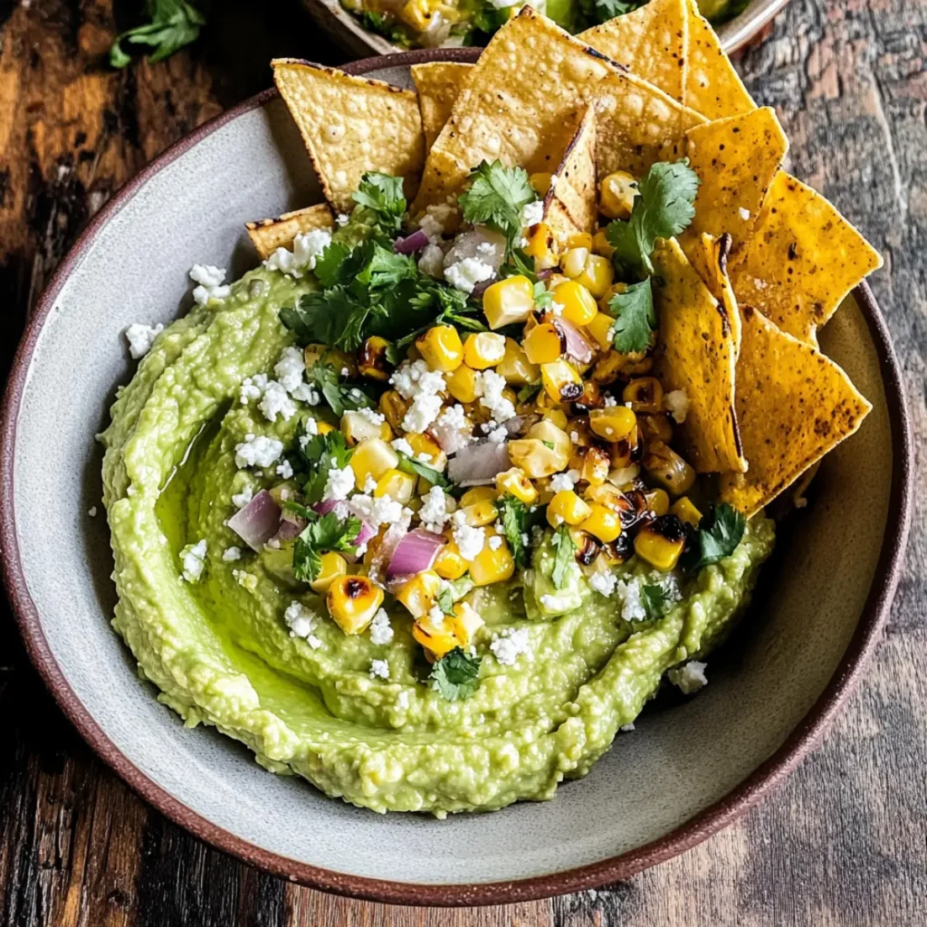 Avocado Dip with Grilled Corn Salad