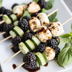 lBackberry Cucumber Caprese Skewers