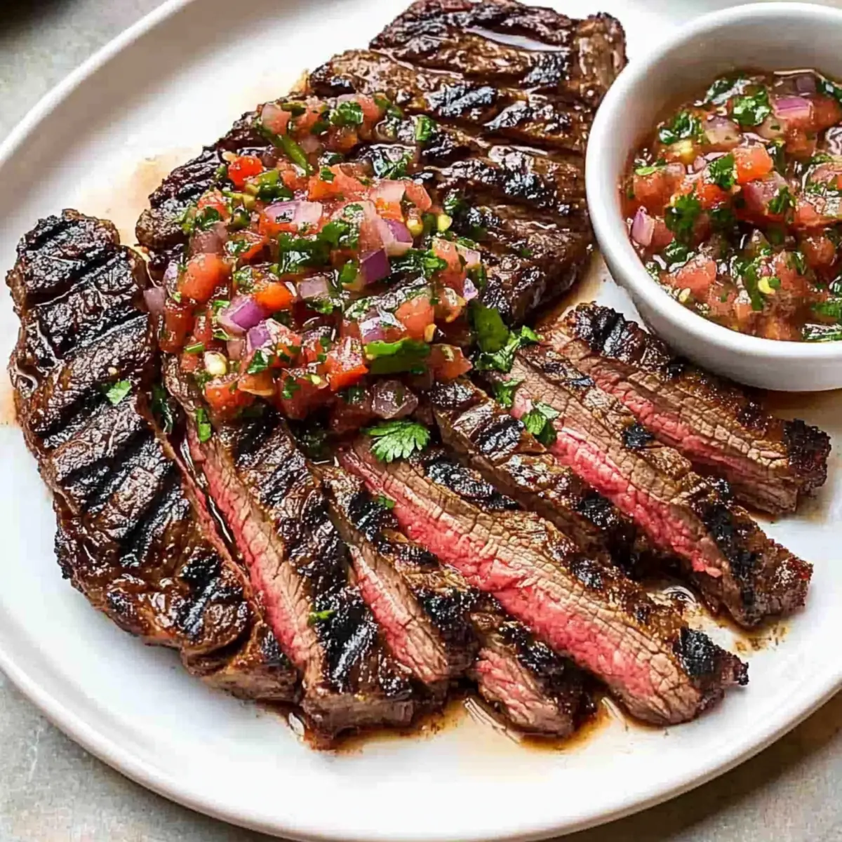 Grilled Skirt Steak with Grated Tomato Salsa