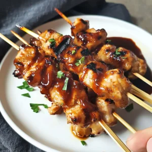 Sticky Bourbon Chicken Skewers