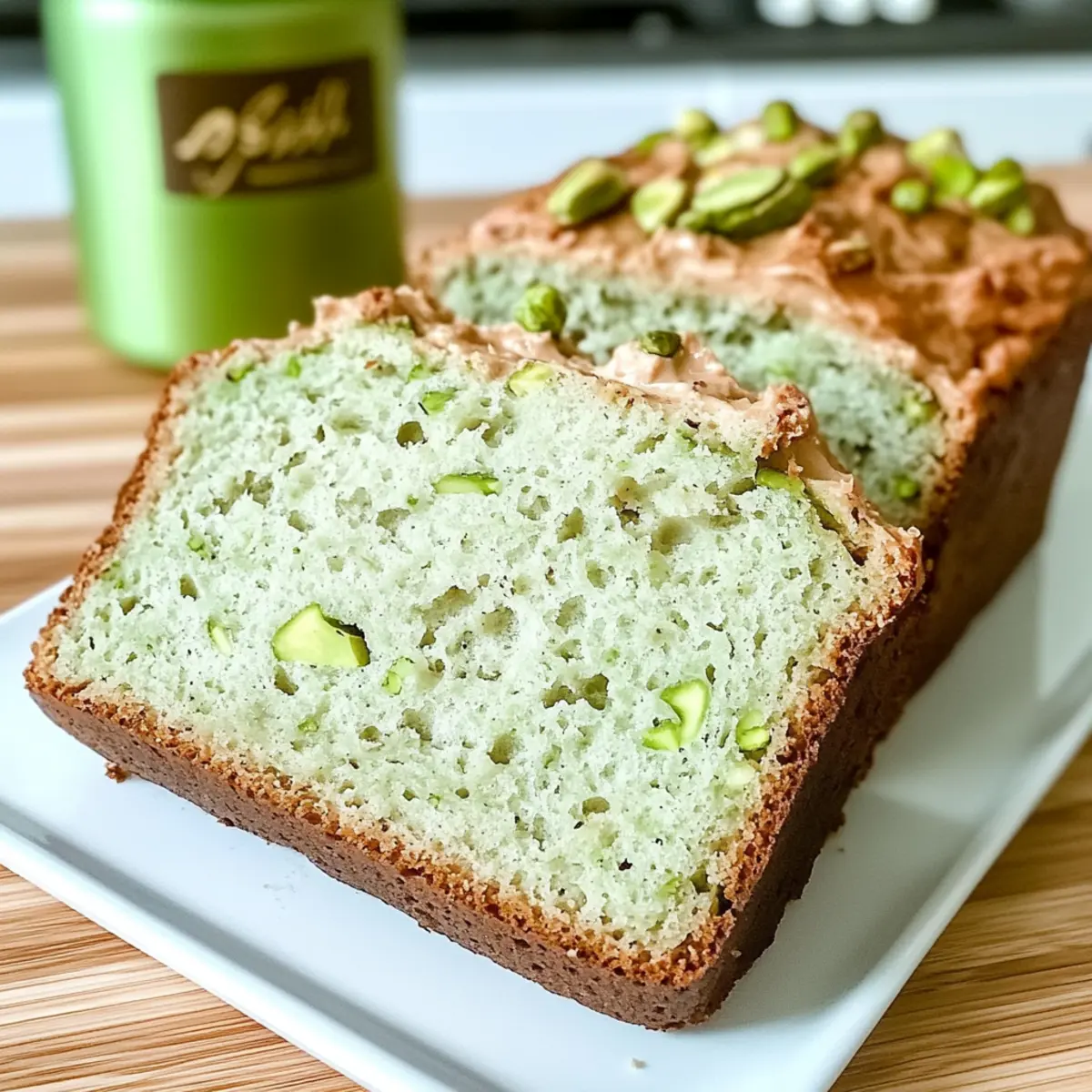 Moist Pistachio Pudding Bread