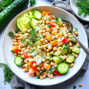 Garbanzo Summer Salad with Creamy Dill Dressing