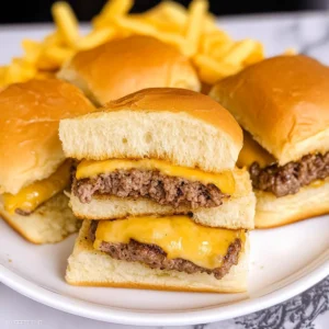 Cheeseburger Sliders with Hawaiian Rolls