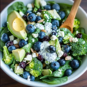 Blueberry Broccoli Spinach Salad
