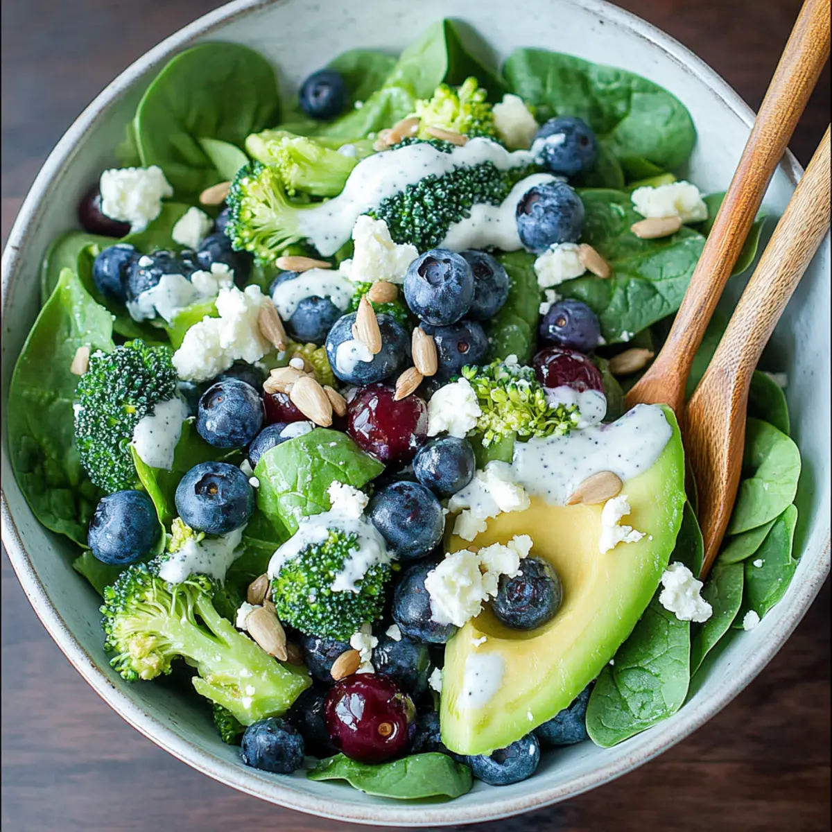 Blueberry Broccoli Spinach Salad