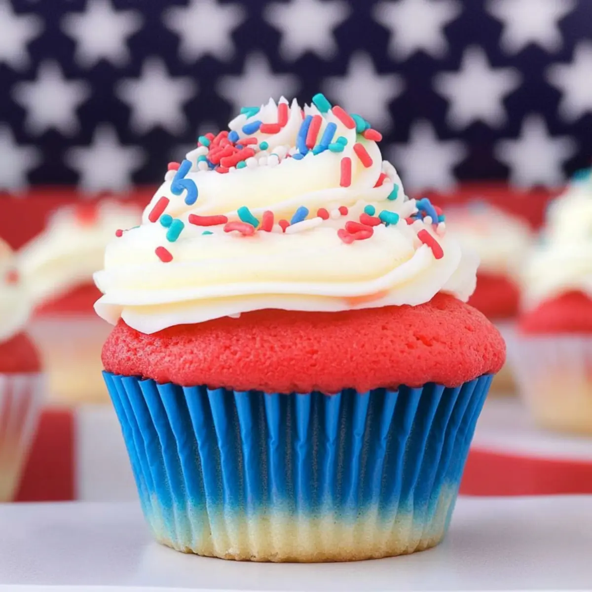 Red, White & Blue Cupcakes
