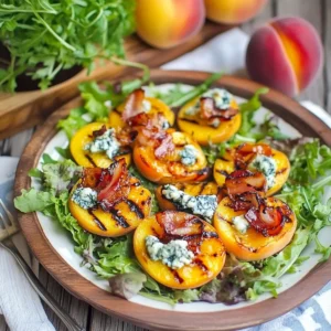 Grilled Peach Salad with Honey Vinaigrette