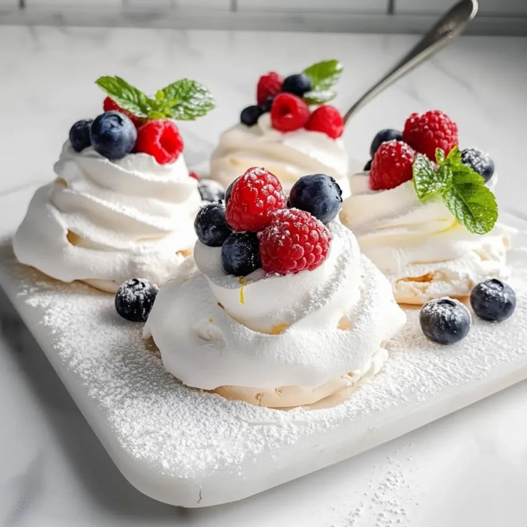Mini Pavlova with Lemon Curd and Berries: An Elegant Delight
