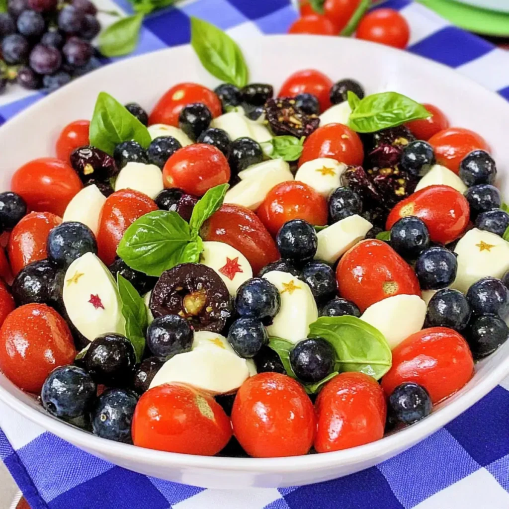 Fresh Red White and Blue Caprese Salad for Summer Fun