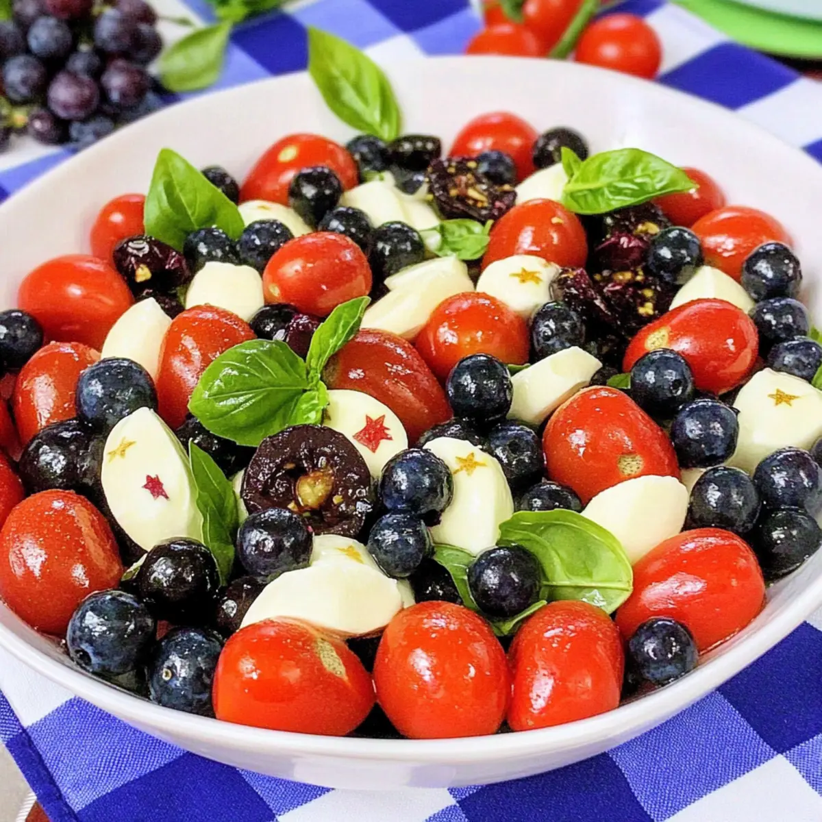 Red White and Blue Caprese Salad
