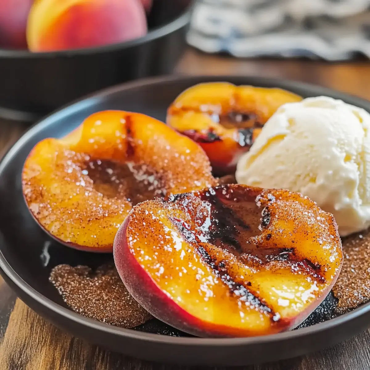 Grilled Peaches Cinnamon Brown Sugar