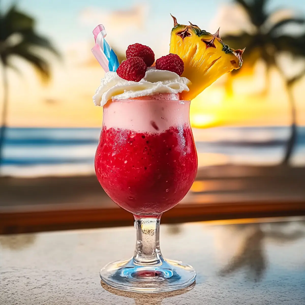 Raspberry Colada with Coconut and Pineapple