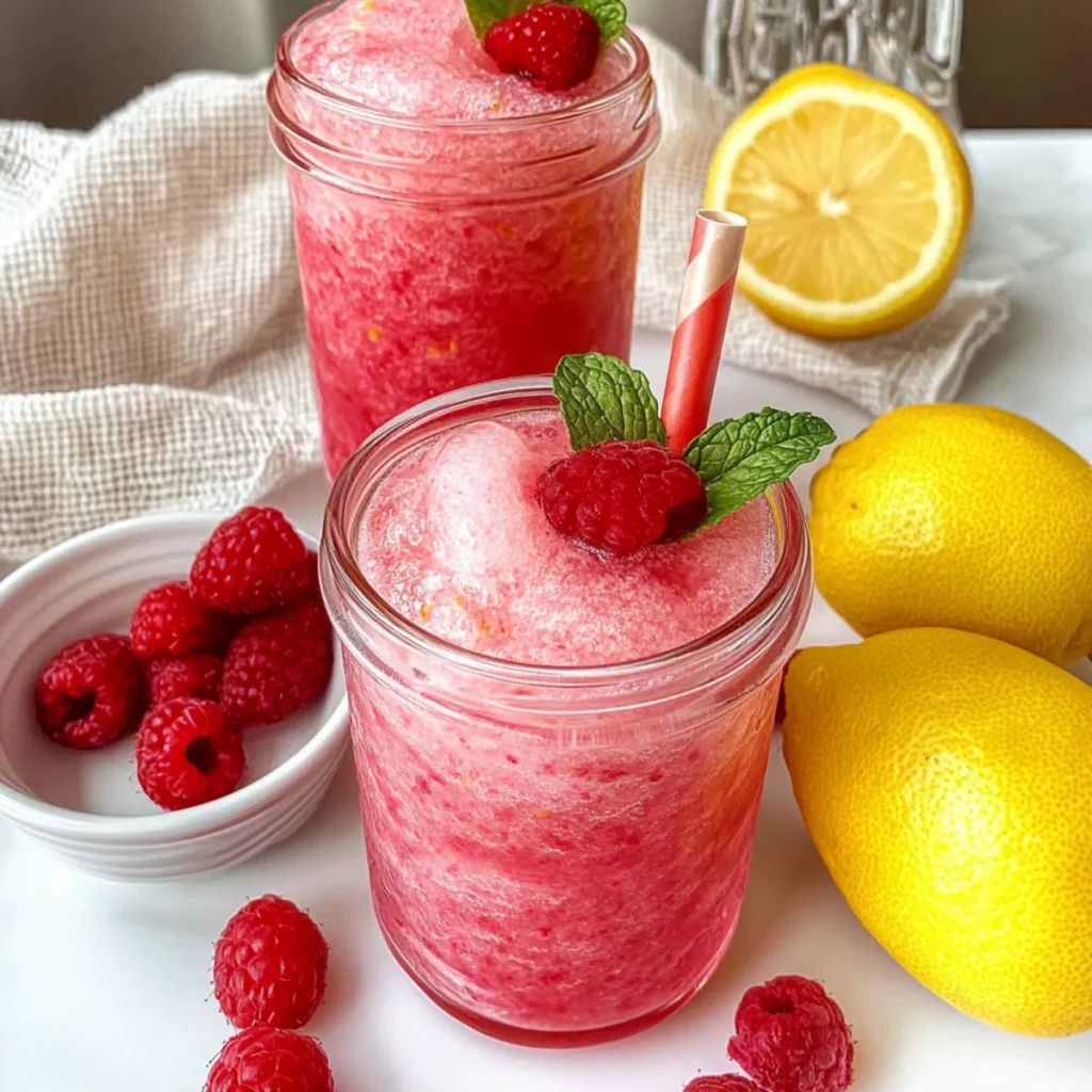 Refreshing Raspberry Lemonade Slushie to Beat the Heat