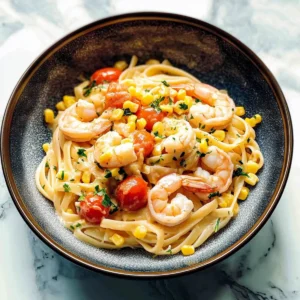 Creamy Shrimp Pasta with Corn and Tomatoes