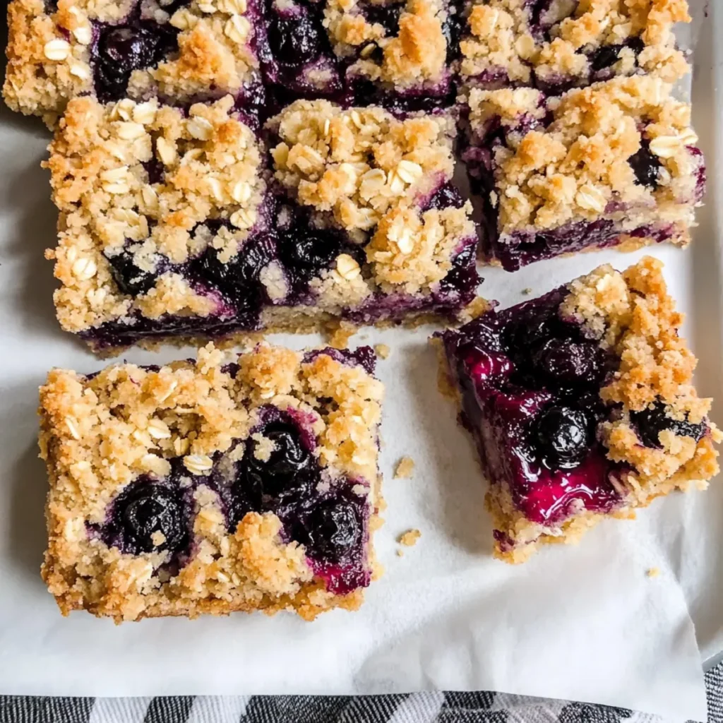 Blueberry Crumble Bars with Oats for a Summer Delight