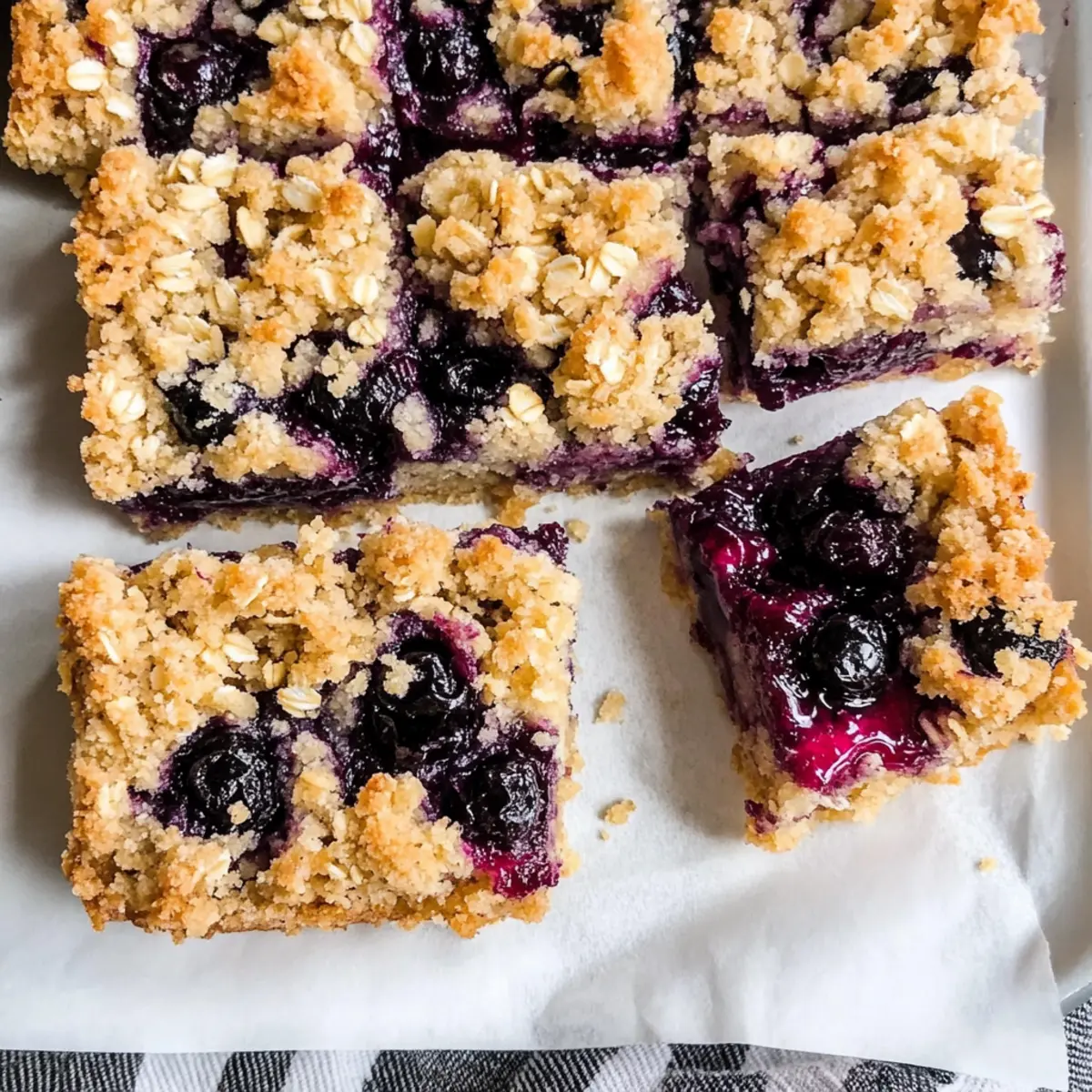 Blueberry Crumble Bars with Oats