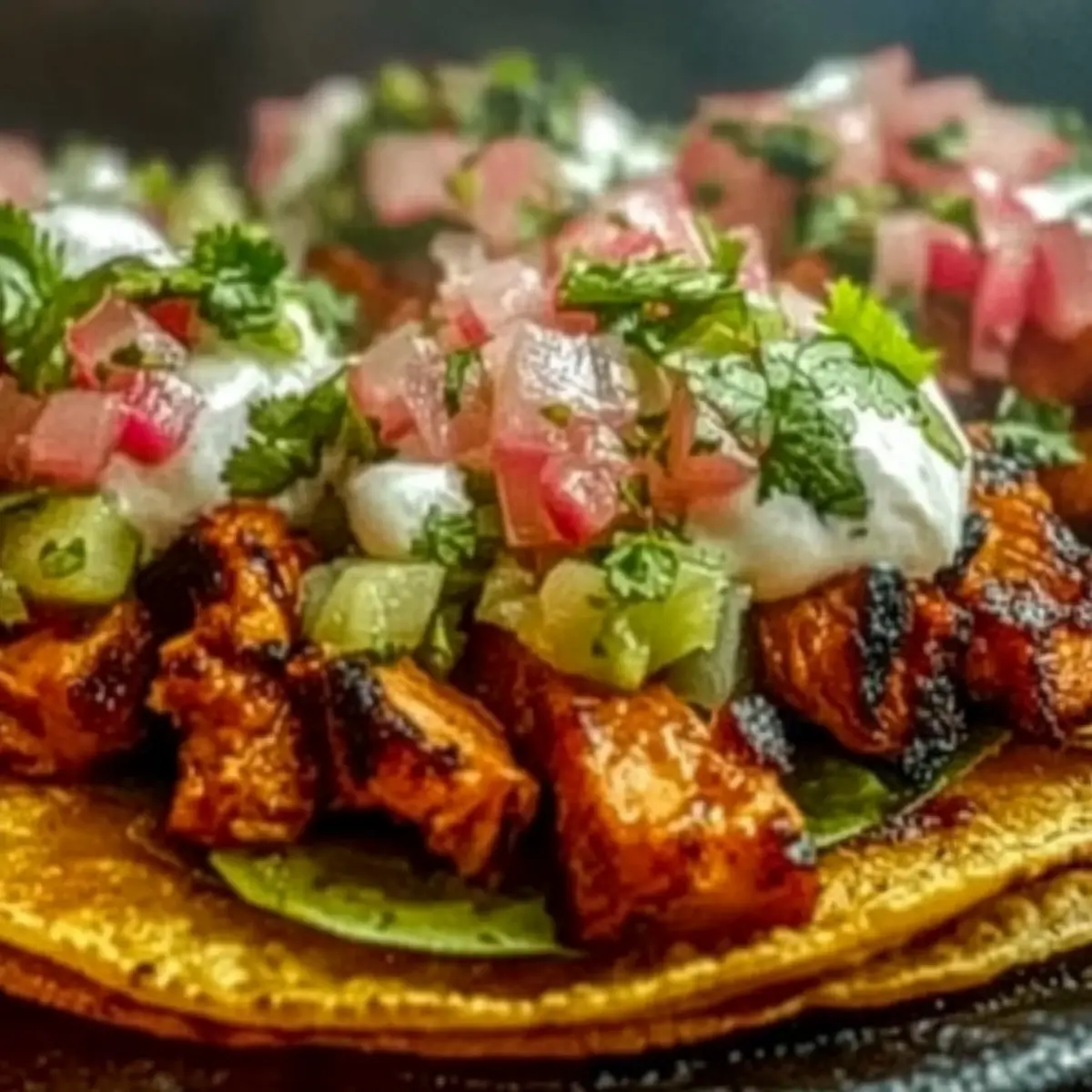Spicy Mexican Chicken Tostadas