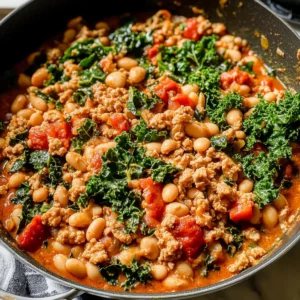 Tuscan Turkey and White Bean Skillet