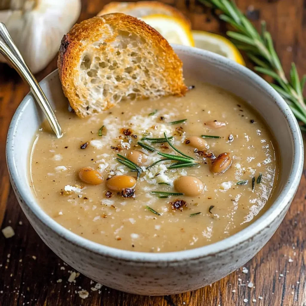 Rosemary Roasted Garlic Bean Soup