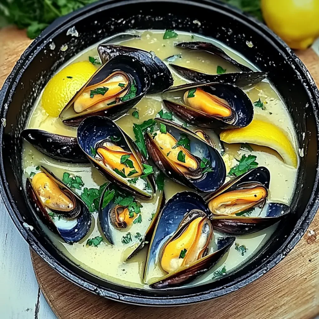 Lemon Garlic Butter Mussels