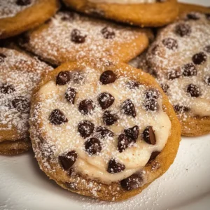 Cannoli Cookies with Ricotta Cream Filling