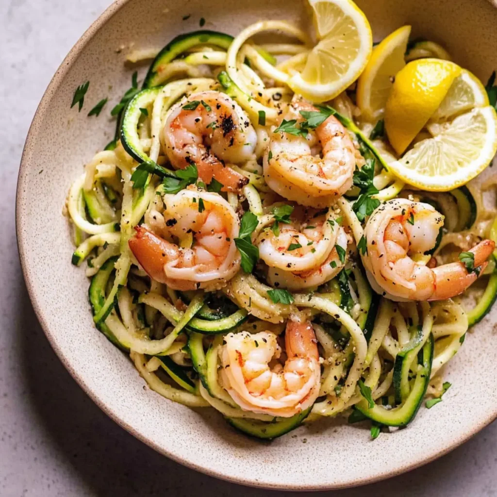 15 Minute Garlic Shrimp Zoodles