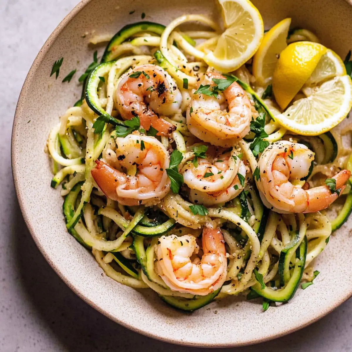 15 Minute Garlic Shrimp Zoodles