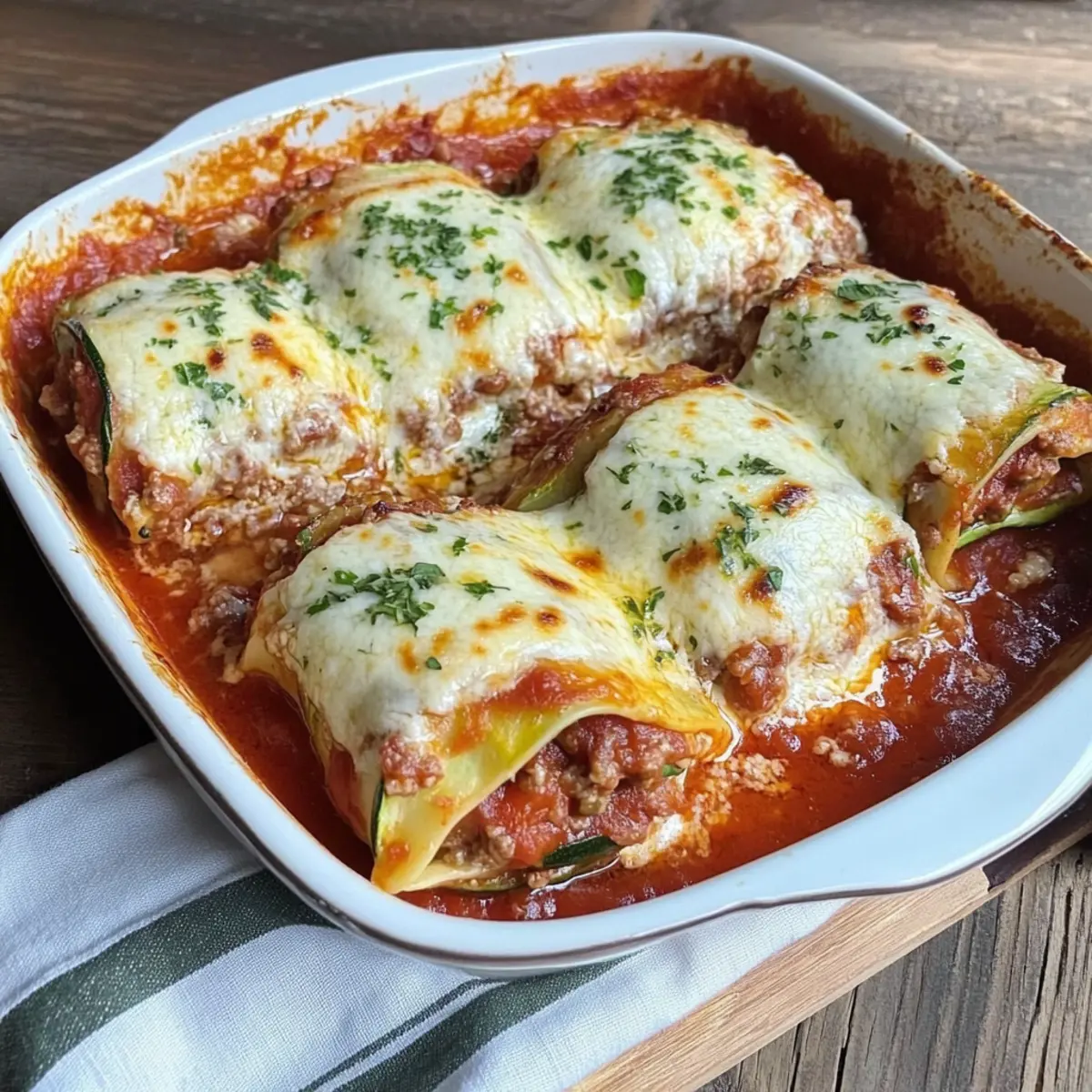 Zucchini Roll Up Lasagna