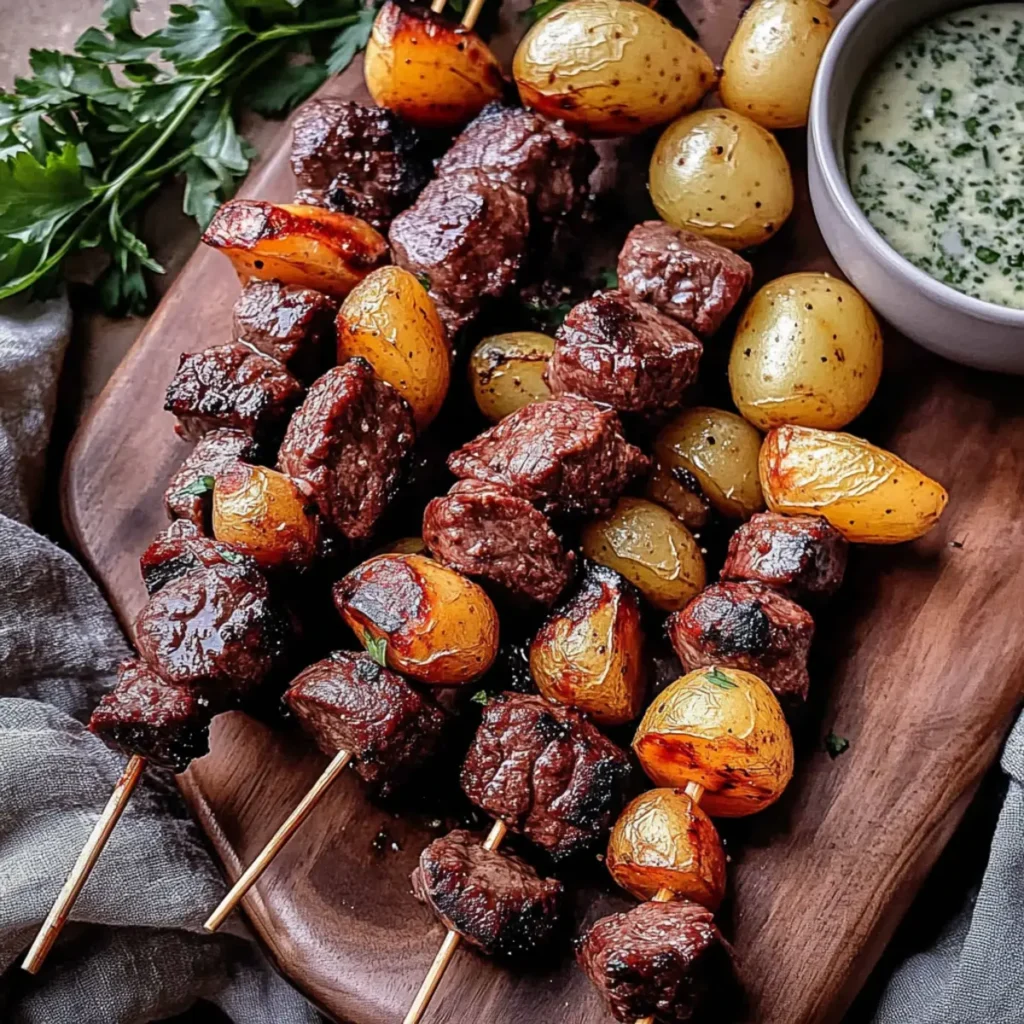 Marinated Steak and Potato Skewers