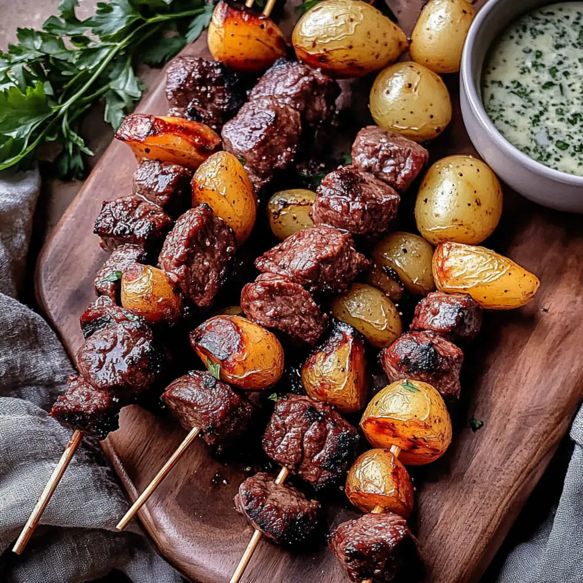Marinated Steak and Potato Skewers