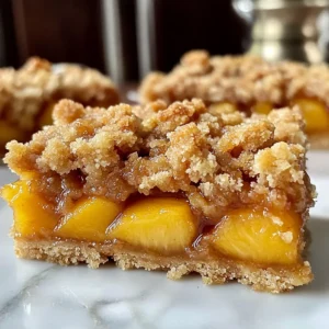 Brown Butter Peach Crumble Bars