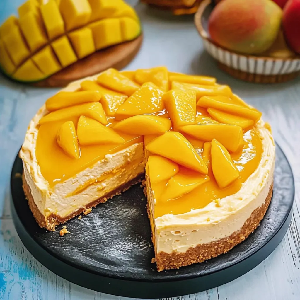 No Bake Mango Cheesecake