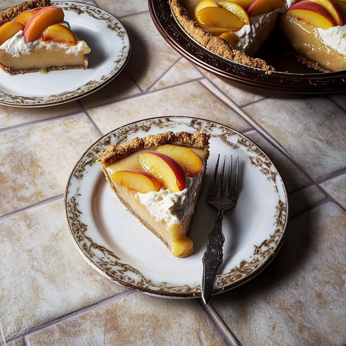 Creamy Peach Custard Pie