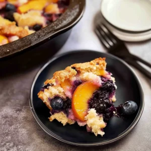 Peach and Blueberry Cobbler Cake