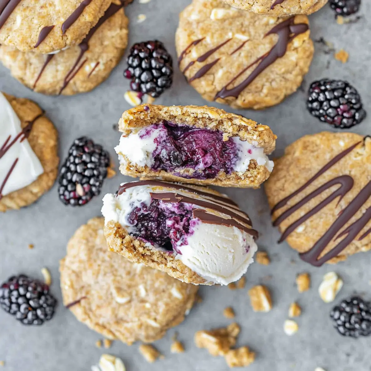 Blackberry Crumble Ice Cream Sandwiches