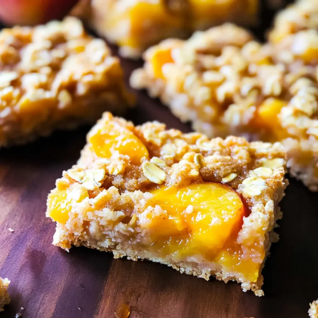 Peach Oatmeal Crumble Bars for Sunny Summer Snacking