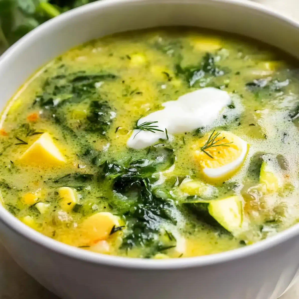 Ukrainian Spinach Soup)