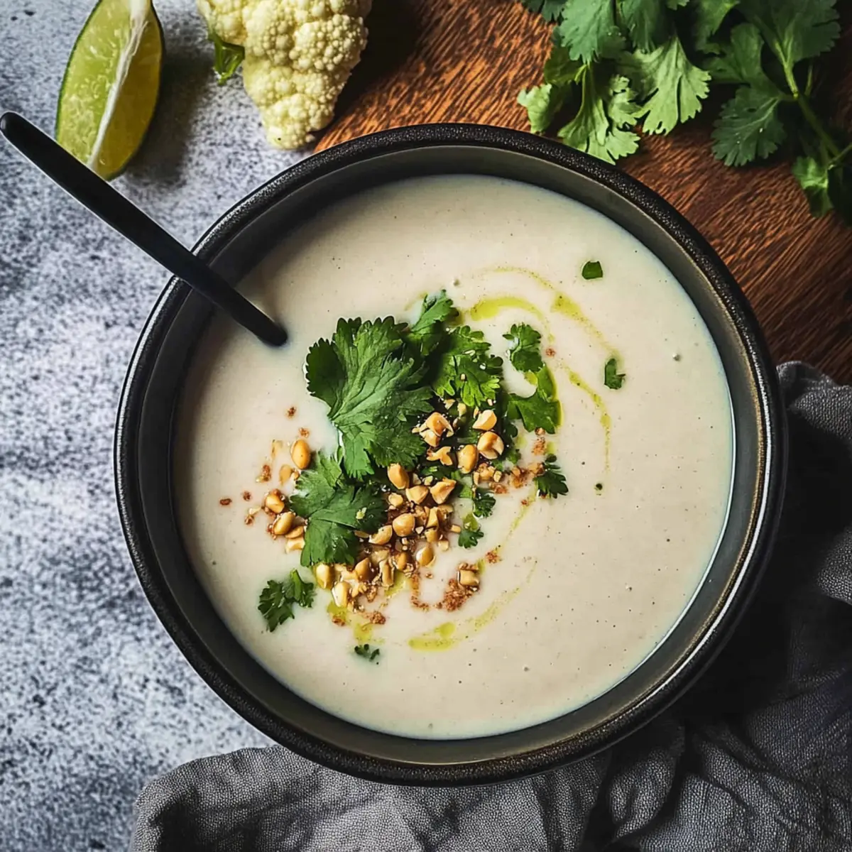 Thai Coconut Cauliflower Soup