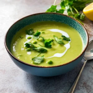 Fennel Soup with peas & lemon