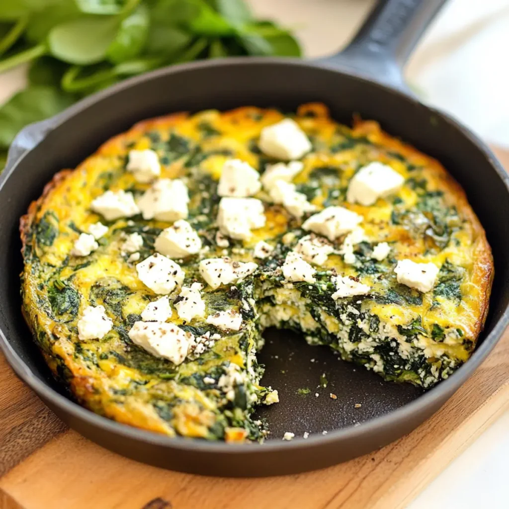 Spinach Frittata With Feta Cheese