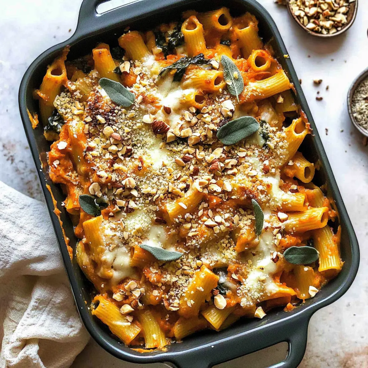 Pasta Bake with Pumpkin Tomato Sauce