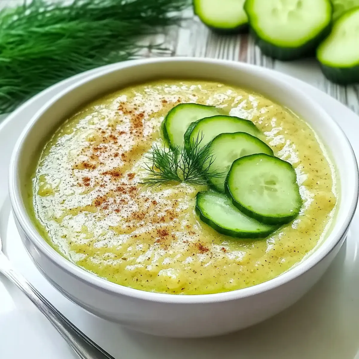 Cold Cucumber Soup with Yogurt and Dill
