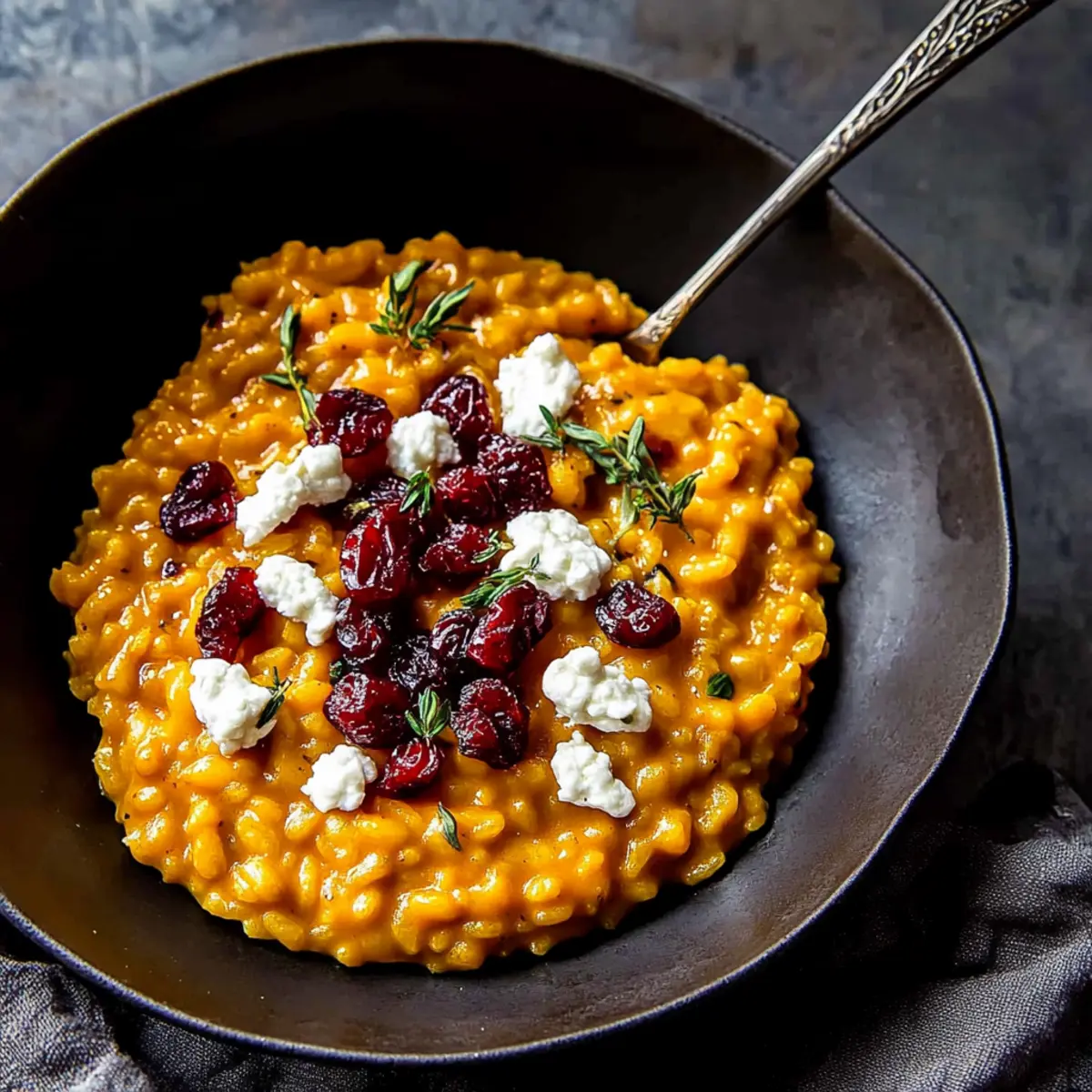 Pumpkin Risotto with Goat Cheese