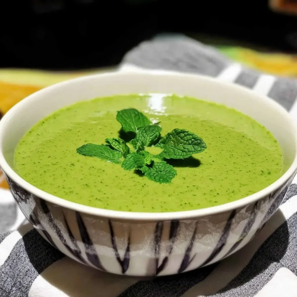 Broccoli Pea and Mint Soup